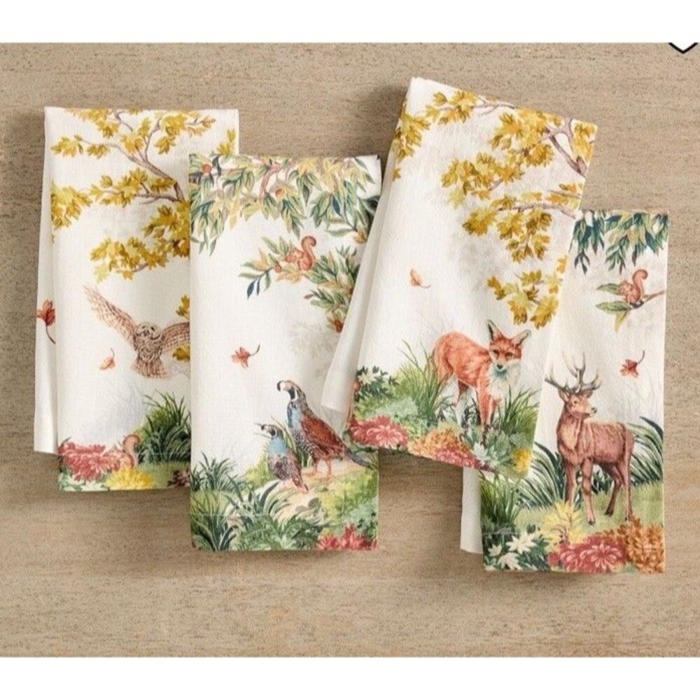 Pottery Barn Enchanted Forest Napkins Set of 4